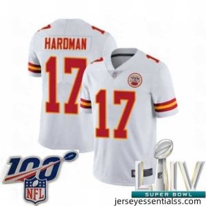 2020 Super Bowl LIV Kansas City Chiefs #17 Mecole Hardman White Vapor Untouchable Limited Player Football Jersey