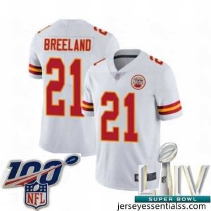 2020 Super Bowl LIV Kansas City Chiefs #21 Bashaud Breeland White Vapor Untouchable Limited Player Football Jersey
