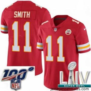2020 Super Bowl LIV Nike Kansas City Chiefs #11 Alex Smith Red Team Color Vapor Untouchable Limited Player NFL Jersey
