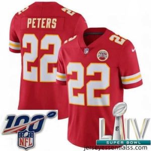2020 Super Bowl LIV Nike Kansas City Chiefs #22 Marcus Peters Red Team Color Vapor Untouchable Limited Player NFL Jersey