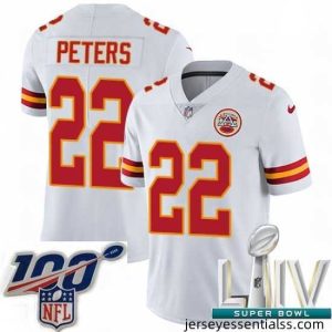 2020 Super Bowl LIV Nike Kansas City Chiefs #22 Marcus Peters White Vapor Untouchable Limited Player NFL Jersey