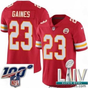 2020 Super Bowl LIV Nike Kansas City Chiefs #23 Phillip Gaines Red Team Color Vapor Untouchable Limited Player NFL Jersey