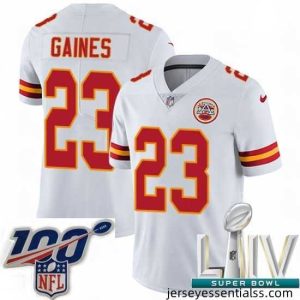2020 Super Bowl LIV Nike Kansas City Chiefs #23 Phillip Gaines White Vapor Untouchable Limited Player NFL Jersey