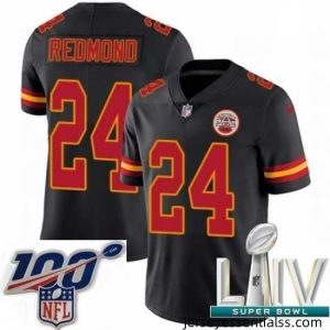 2020 Super Bowl LIV Nike Kansas City Chiefs #24 Will Redmond Limited Black Rush Vapor Untouchable NFL Jersey