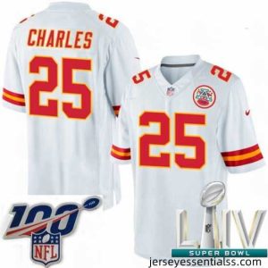 2020 Super Bowl LIV Nike Kansas City Chiefs #25 Jamaal Charles White Vapor Untouchable Limited Player NFL Jersey