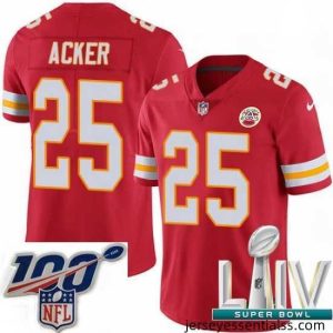 2020 Super Bowl LIV Nike Kansas City Chiefs #25 Kenneth Acker Red Team Color Vapor Untouchable Limited Player NFL Jersey