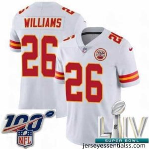 2020 Super Bowl LIV Nike Kansas City Chiefs #26 Damien Williams White Vapor Untouchable Limited Player NFL Jersey