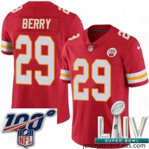 2020 Super Bowl LIV Nike Kansas City Chiefs #29 Eric Berry Red Team Color Vapor Untouchable Limited Player NFL Jersey