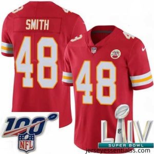 2020 Super Bowl LIV Nike Kansas City Chiefs #48 Terrance Smith Red Team Color Vapor Untouchable Limited Player NFL Jersey