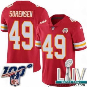 2020 Super Bowl LIV Nike Kansas City Chiefs #49 Daniel Sorensen Red Team Color Vapor Untouchable Limited Player NFL Jersey