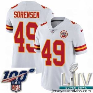 2020 Super Bowl LIV Nike Kansas City Chiefs #49 Daniel Sorensen White Vapor Untouchable Limited Player NFL Jersey
