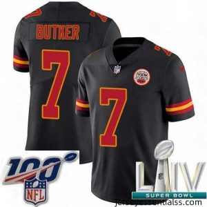 2020 Super Bowl LIV Nike Kansas City Chiefs #7 Harrison Butker Limited Black Rush Vapor Untouchable NFL Jersey
