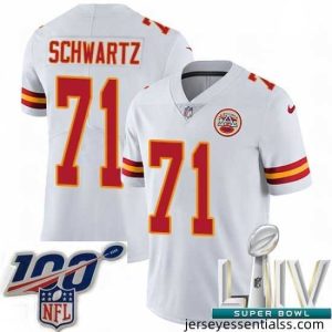 2020 Super Bowl LIV Nike Kansas City Chiefs #71 Mitchell Schwartz White Vapor Untouchable Limited Player NFL Jersey