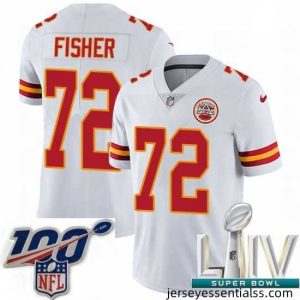 2020 Super Bowl LIV Nike Kansas City Chiefs #72 Eric Fisher White Vapor Untouchable Limited Player NFL Jersey