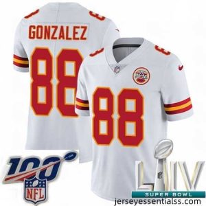 2020 Super Bowl LIV Nike Kansas City Chiefs #88 Tony Gonzalez White Vapor Untouchable Limited Player NFL Jersey