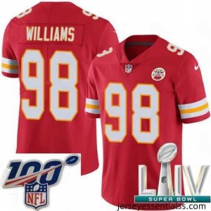 2020 Super Bowl LIV Nike Kansas City Chiefs #98 Xavier Williams Red Team Color Vapor Untouchable Limited Player NFL Jersey