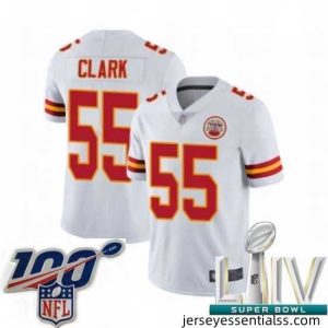 2020 Super Bowl LIV Kansas City Chiefs #55 Frank Clark White Vapor Untouchable Limited Player Football Jersey