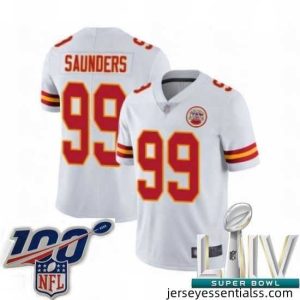2020 Super Bowl LIV Kansas City Chiefs #99 Khalen Saunders White Vapor Untouchable Limited Player Football Jersey