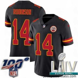 2020 Super Bowl LIV Nike Kansas City Chiefs #14 Demarcus Robinson Limited Black Rush Vapor Untouchable NFL Jersey