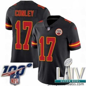 2020 Super Bowl LIV Nike Kansas City Chiefs #17 Chris Conley Limited Black Rush Vapor Untouchable NFL Jersey