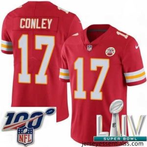 2020 Super Bowl LIV Nike Kansas City Chiefs #17 Chris Conley Red Team Color Vapor Untouchable Limited Player NFL Jersey