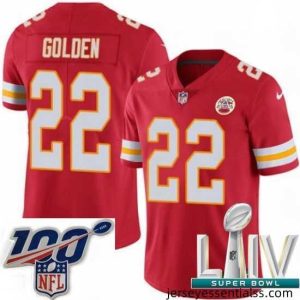 2020 Super Bowl LIV Nike Kansas City Chiefs #22 Robert Golden Red Team Color Vapor Untouchable Limited Player NFL Jersey