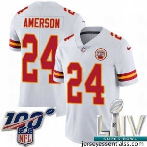 2020 Super Bowl LIV Nike Kansas City Chiefs #24 David Amerson White Vapor Untouchable Limited Player NFL Jersey