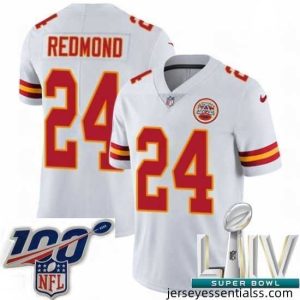 2020 Super Bowl LIV Nike Kansas City Chiefs #24 Will Redmond White Vapor Untouchable Limited Player NFL Jersey