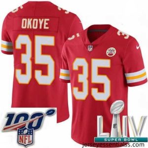 2020 Super Bowl LIV Nike Kansas City Chiefs #35 Christian Okoye Red Team Color Vapor Untouchable Limited Player NFL Jersey