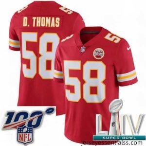 2020 Super Bowl LIV Nike Kansas City Chiefs #58 Derrick Thomas Red Team Color Vapor Untouchable Limited Player NFL Jersey