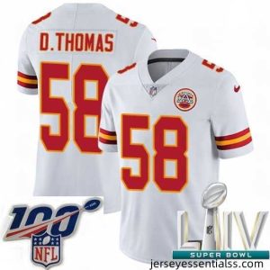 2020 Super Bowl LIV Nike Kansas City Chiefs #58 Derrick Thomas White Vapor Untouchable Limited Player NFL Jersey