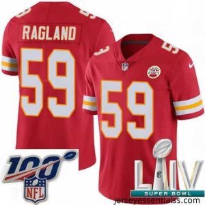 2020 Super Bowl LIV Nike Kansas City Chiefs #59 Reggie Ragland Red Team Color Vapor Untouchable Limited Player NFL Jersey