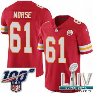 2020 Super Bowl LIV Nike Kansas City Chiefs #61 Mitch Morse Red Team Color Vapor Untouchable Limited Player NFL Jersey