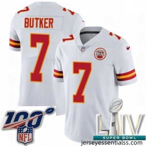 2020 Super Bowl LIV Nike Kansas City Chiefs #7 Harrison Butker White Vapor Untouchable Limited Player NFL Jersey