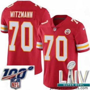 2020 Super Bowl LIV Nike Kansas City Chiefs #70 Bryan Witzmann Red Team Color Vapor Untouchable Limited Player NFL Jersey