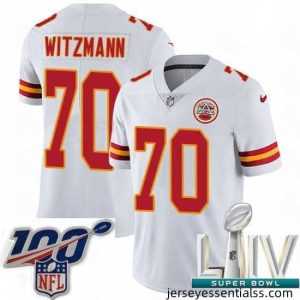 2020 Super Bowl LIV Nike Kansas City Chiefs #70 Bryan Witzmann White Vapor Untouchable Limited Player NFL Jersey