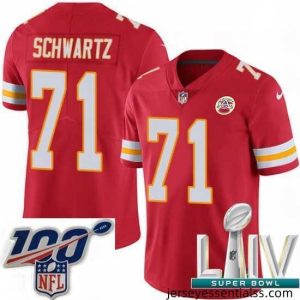 2020 Super Bowl LIV Nike Kansas City Chiefs #71 Mitchell Schwartz Red Team Color Vapor Untouchable Limited Player NFL Jersey