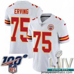 2020 Super Bowl LIV Nike Kansas City Chiefs #75 Cameron Erving White Vapor Untouchable Limited Player NFL Jersey