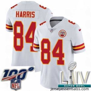 2020 Super Bowl LIV Nike Kansas City Chiefs #84 Demetrius Harris White Vapor Untouchable Limited Player NFL Jersey