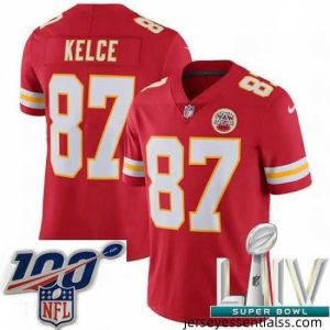 2020 Super Bowl LIV Nike Kansas City Chiefs #87 Travis Kelce Red Team Color Vapor Untouchable Limited Player NFL Jersey