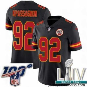 2020 Super Bowl LIV Nike Kansas City Chiefs #92 Tanoh Kpassagnon Limited Black Rush Vapor Untouchable NFL Jersey
