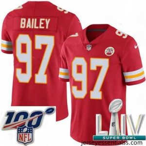 2020 Super Bowl LIV Nike Kansas City Chiefs #97 Allen Bailey Red Team Color Vapor Untouchable Limited Player NFL Jersey