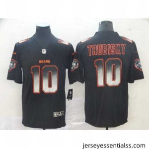 Bears 10 Mitchell Trubisky Black Arch Smoke Vapor Untouchable Limited Jersey