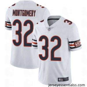 Bears 32 David Montgomery White Stitched Football Vapor Untouchable Limited Jersey