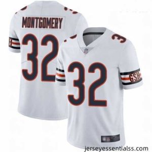 Bears #32 David Montgomery White Stitched Football Vapor Untouchable Limited Jersey