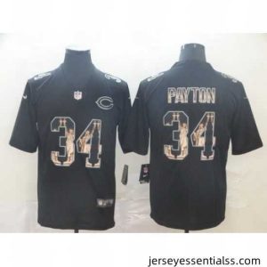 Bears 34 Walter Payton Black Statue Of Liberty Limited Jersey