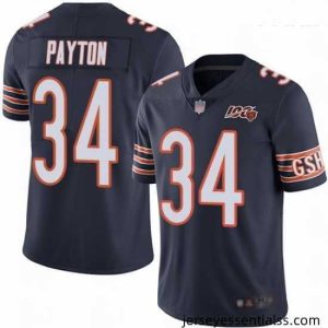Bears #34 Walter Payton Navy Blue Team Color Stitched Football 100th Season Vapor Limited Jersey