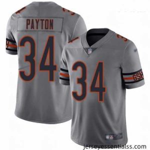 Bears #34 Walter Payton Silver Stitched Football Limited Inverted Legend Jersey