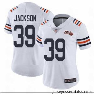 Bears 39 Eddie Jackson White Alternate Stitched Football Vapor Untouchable Limited 100th Season Jersey