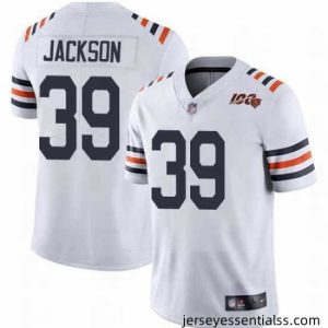 Bears 39 Eddie Jackson White Alternate Stitched Football Vapor Untouchable Limited 100th Season Jersey